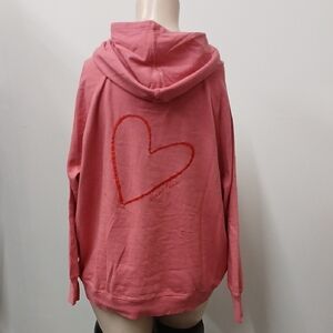 NWT Peace Love World I AM LOVE Pink Hoodie Size 2X